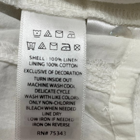 Lucky Brand New Short Linen Dress Size S White A-Line Embroidered - Picture 8 of 10